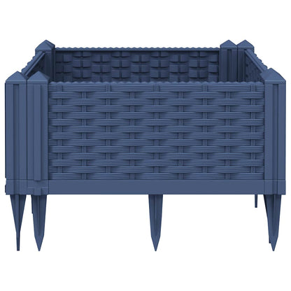 Pflanzkasten mit Erdspießen Blaugrau 42,5x42,5x28,5 cm PP