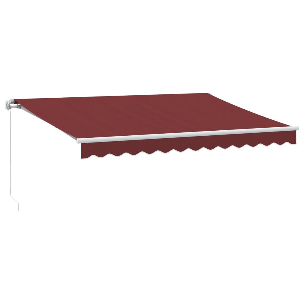 Markise Manuell mit LED Weinrot 350x250 cm