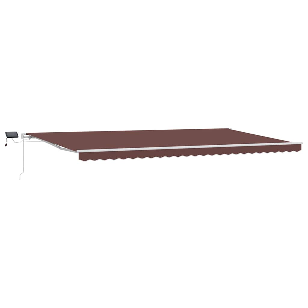 Markise Manuell mit LED Braun 600x300 cm