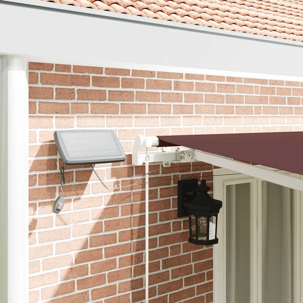 Markise Manuell mit LED Braun 600x300 cm