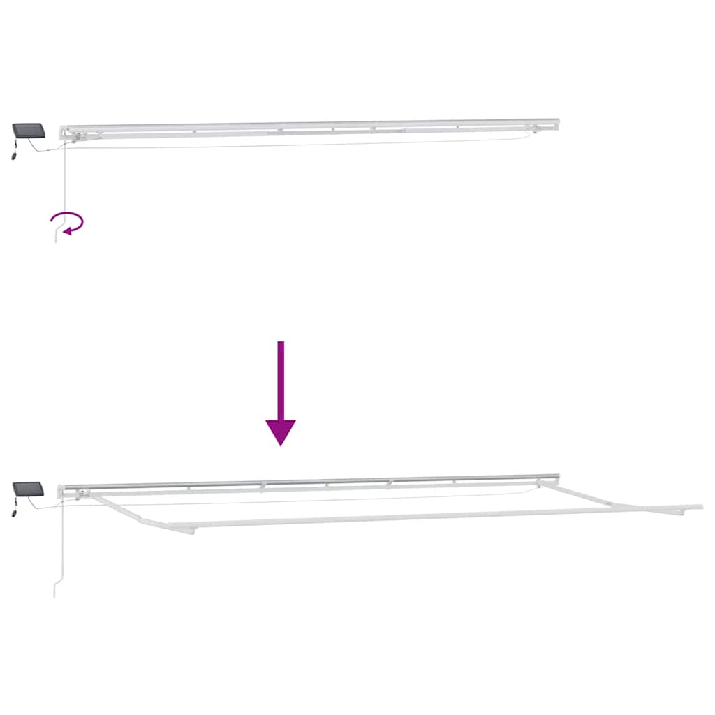 Markise Manuell mit LED Braun 600x300 cm