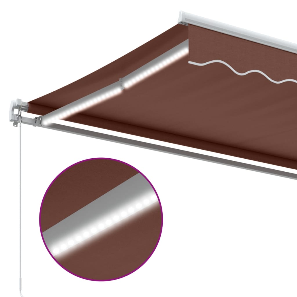 Markise Manuell mit LED Braun 400x350 cm