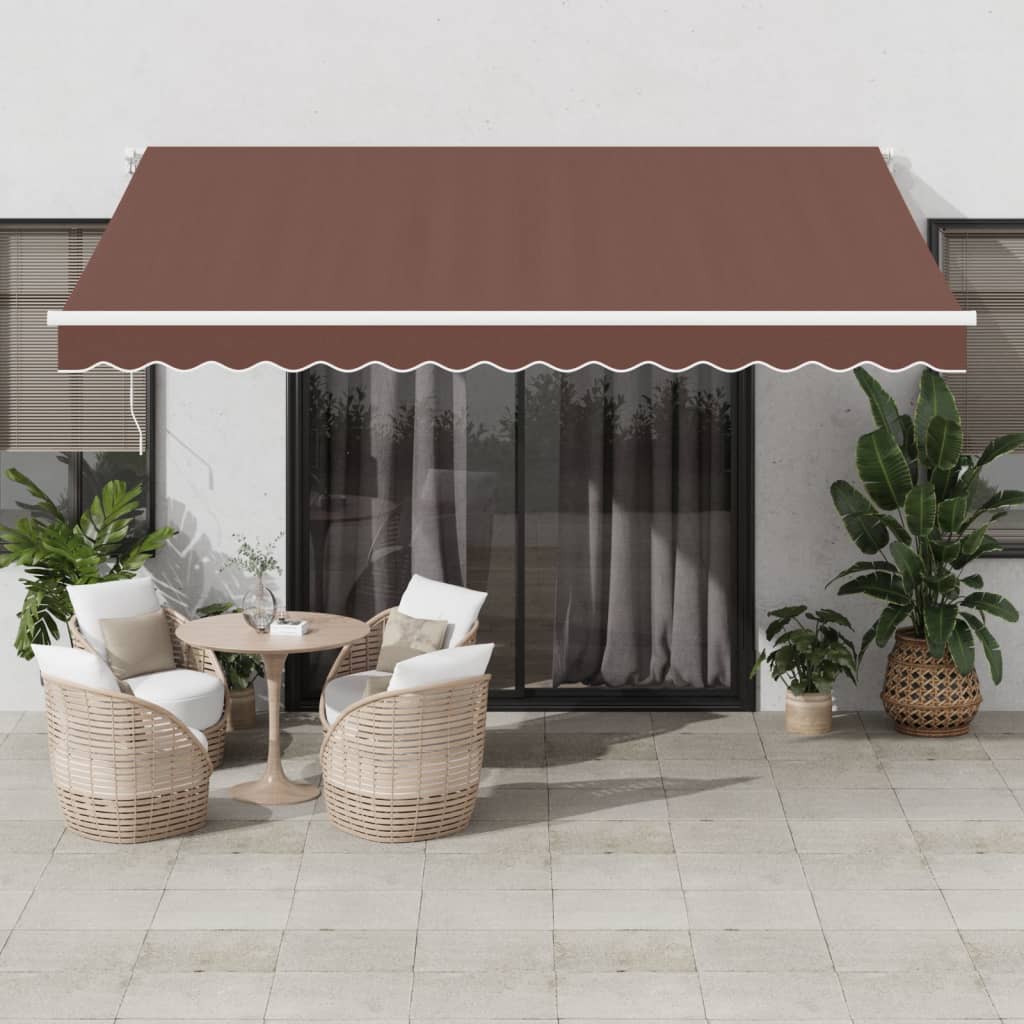 Markise Manuell mit LED Braun 400x350 cm