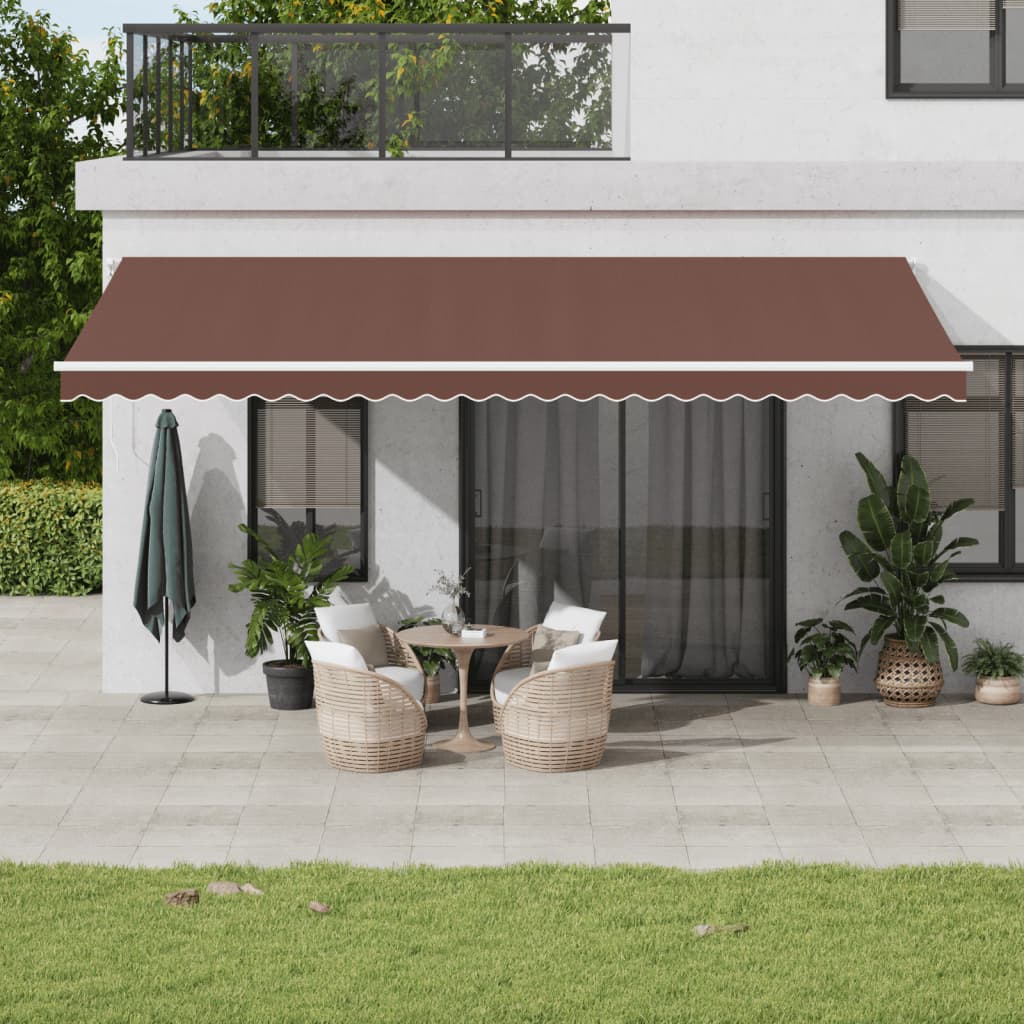Markise Manuell mit LED Braun 600x350 cm