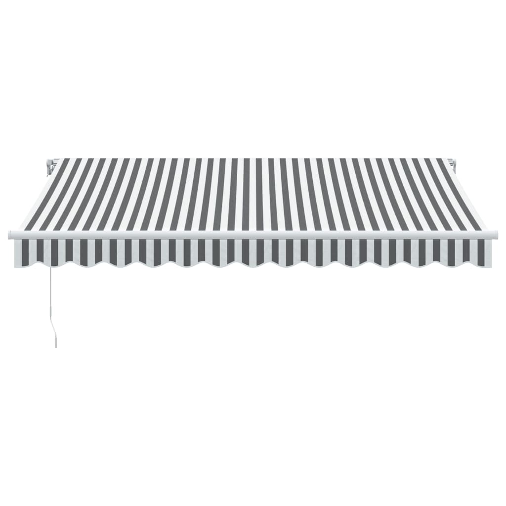 Markise mit LED-Beleuchtung Manuell Anthrazit & Weiß 350x250 cm