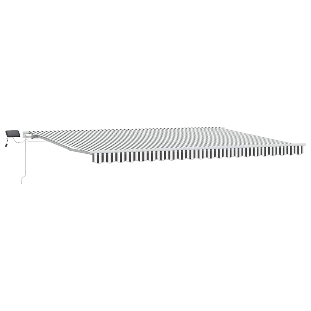 Markise Manuell mit LED Anthrazit & Weiß 500x300 cm