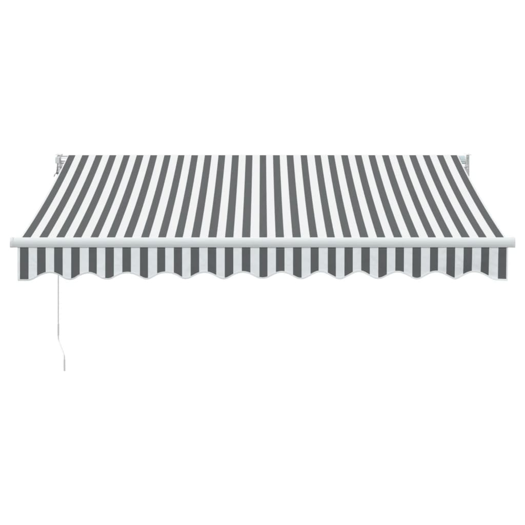 Markise Einziehbar Anthrazit und Weiß 3x2,5 m Stoff & Aluminium