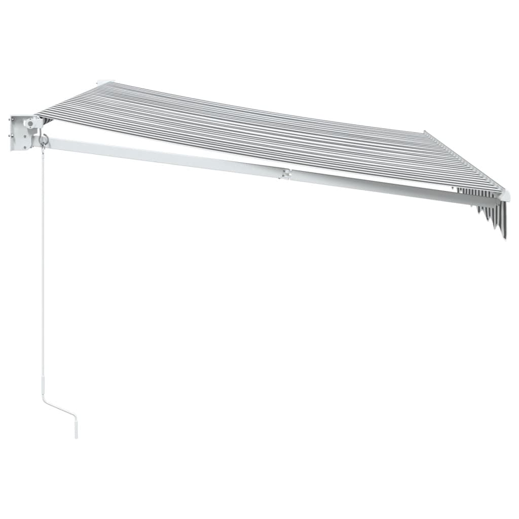 Markise Einziehbar Anthrazit und Weiß 3x2,5 m Stoff & Aluminium