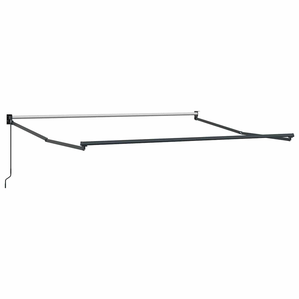 Markise Einziehbar Anthrazit und Weiß 3x2,5 m Stoff & Aluminium