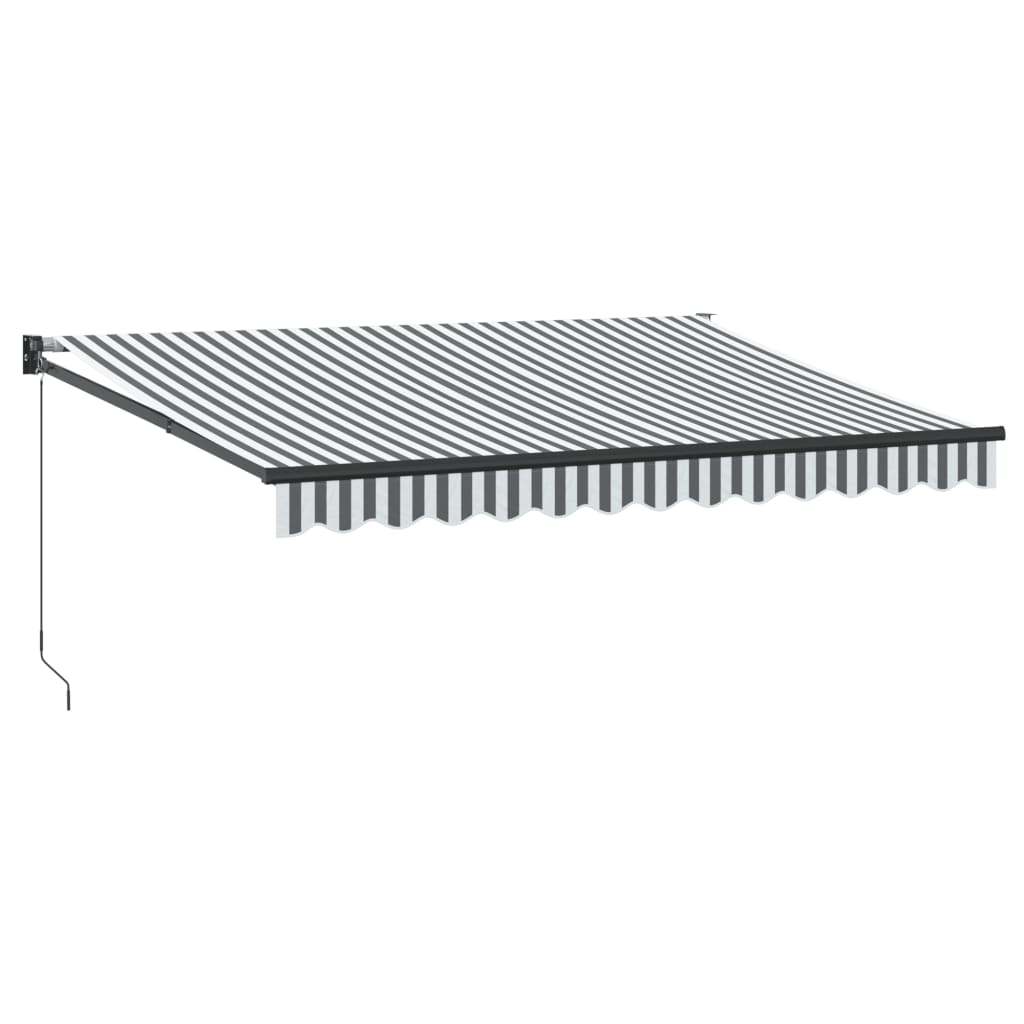 Markise Einziehbar Anthrazit & Weiß 3,5x2,5 m Stoff & Aluminium