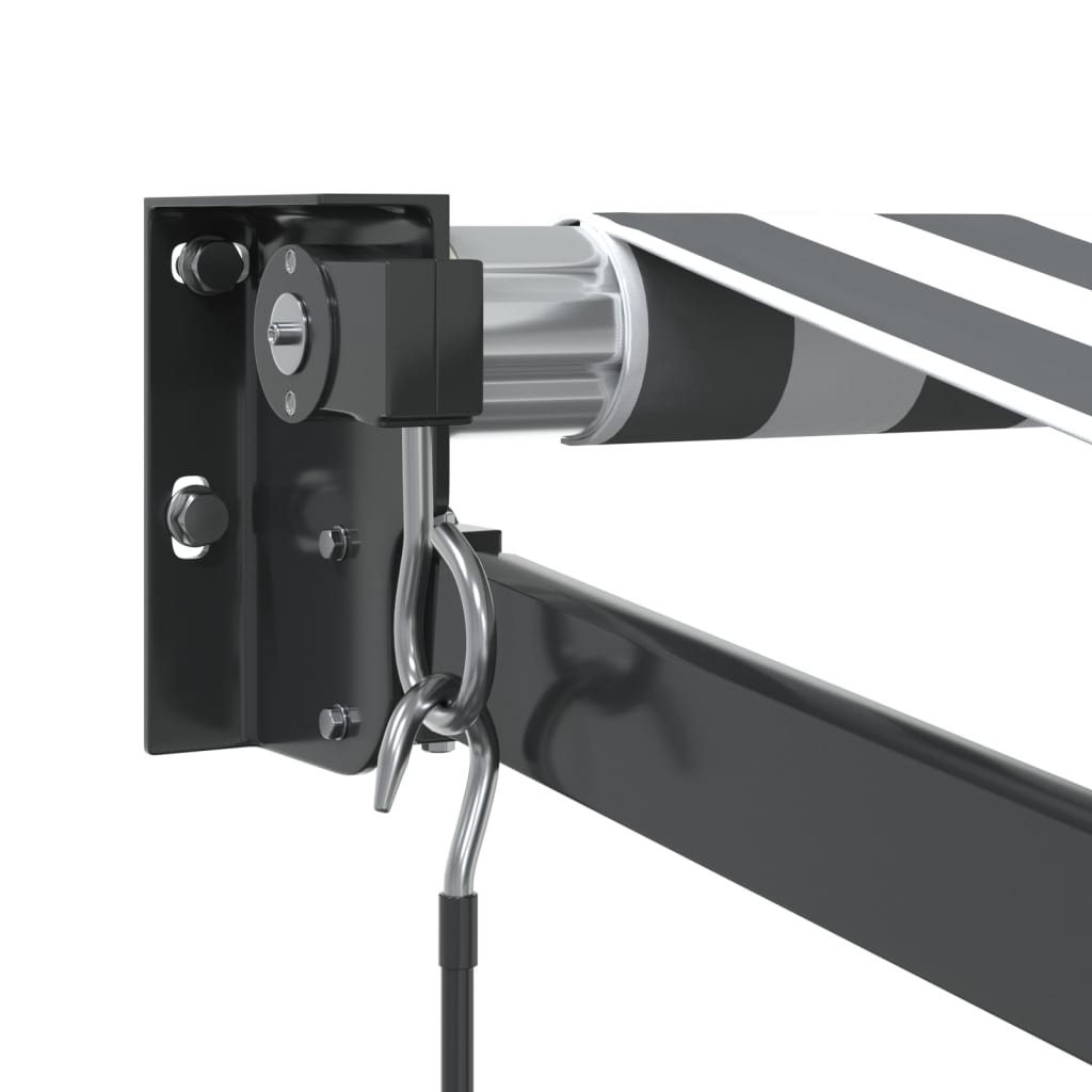 Markise Einziehbar Anthrazit & Weiß 3,5x2,5 m Stoff & Aluminium