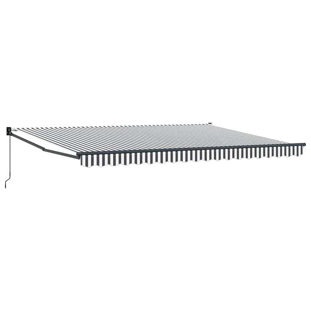 Markise Einziehbar Anthrazit und Weiß 4,5x3 m Stoff & Aluminium