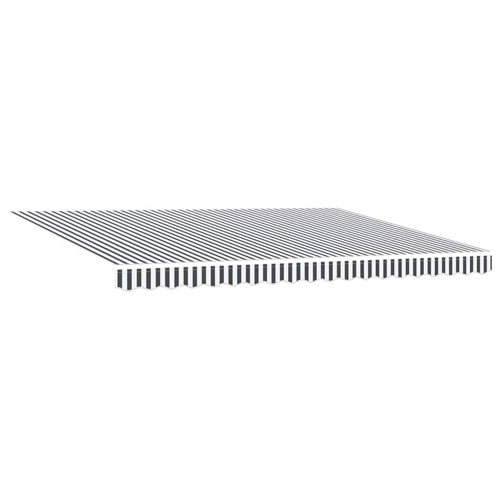 Markise Einziehbar Anthrazit und Weiß 4,5x3 m Stoff & Aluminium