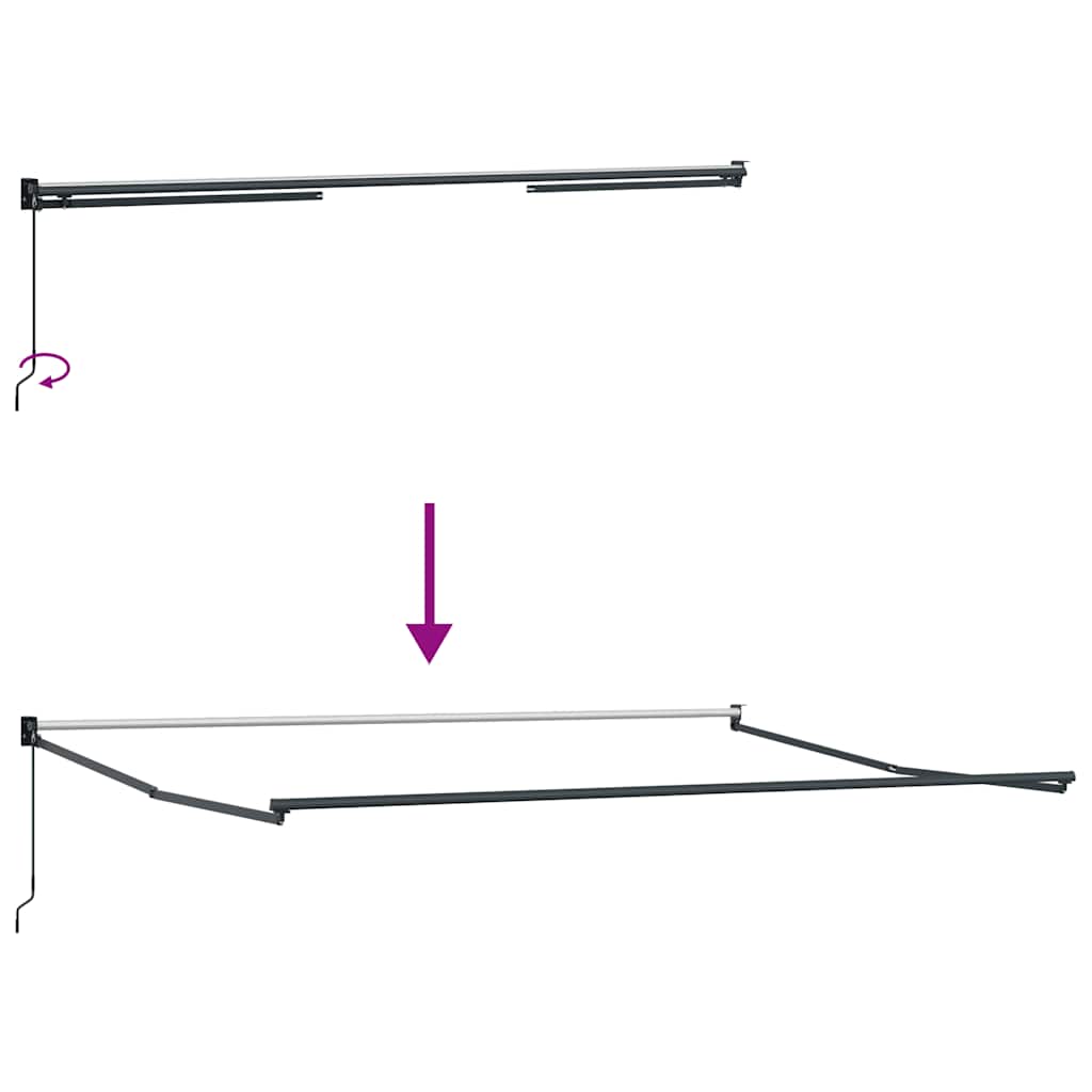 Markise Einziehbar Anthrazit und Weiß 4,5x3 m Stoff & Aluminium