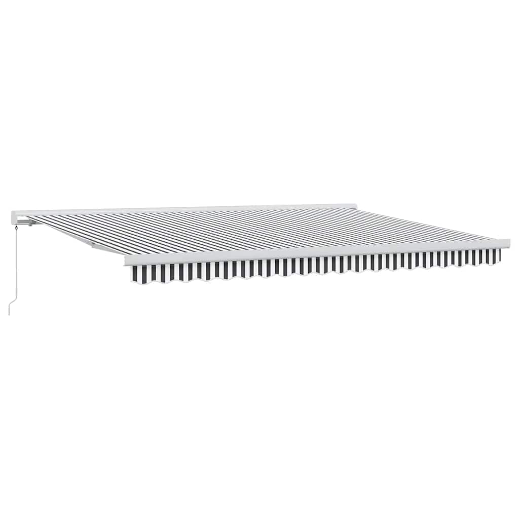 Markise Einziehbar Anthrazit und Weiß 4,5x3 m Stoff Aluminium