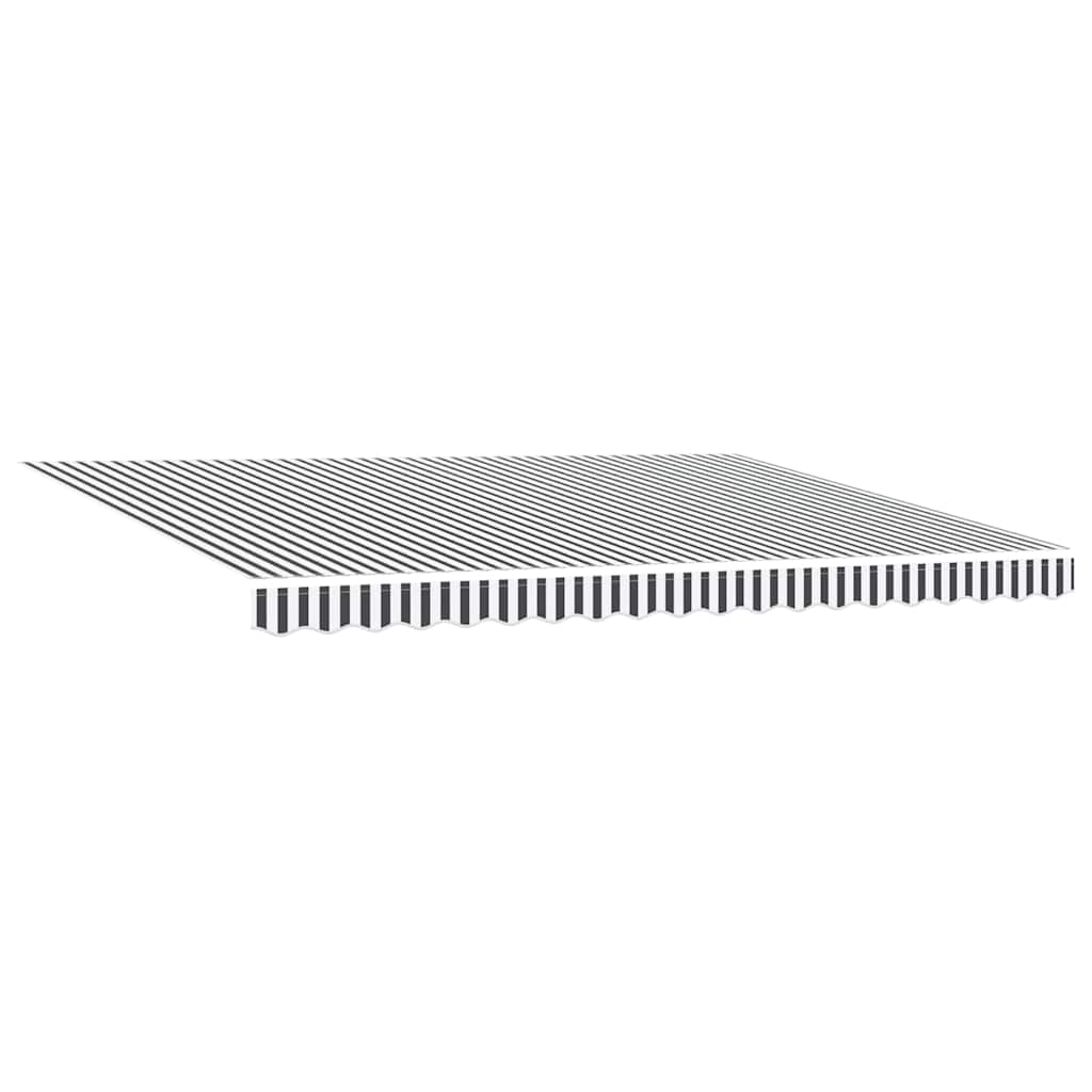 Markise Einziehbar Anthrazit und Weiß 4,5x3 m Stoff Aluminium