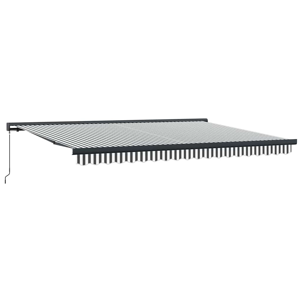 Markise Einziehbar Anthrazit und Weiß 4,5x3 m Stoff & Aluminium