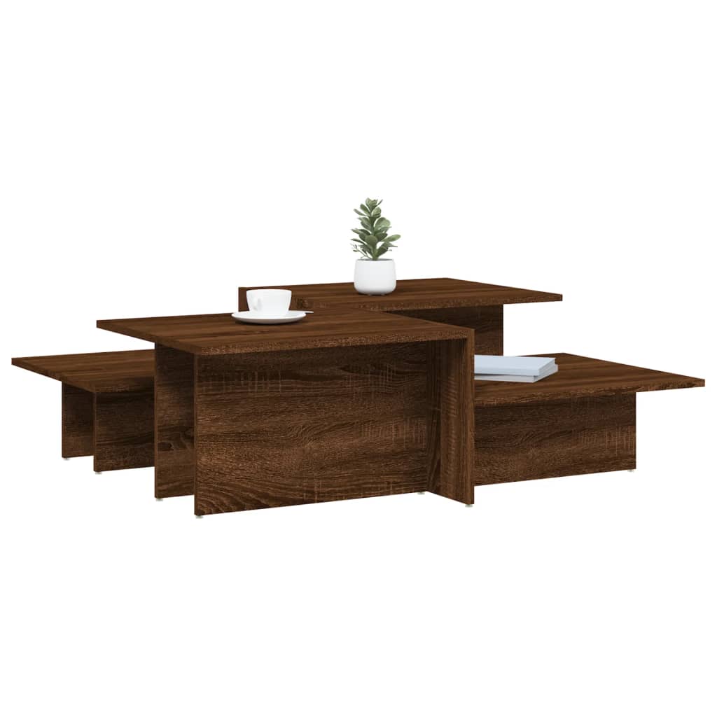 Couchtische 2 Stk. Braun Eichen-Optik Holzwerkstoff