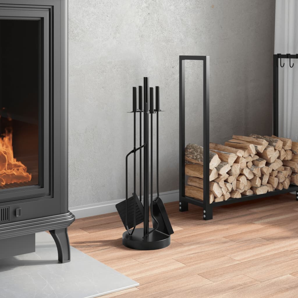 5-teiliges Kaminbesteck-Set 18 x 66 cm Stahl