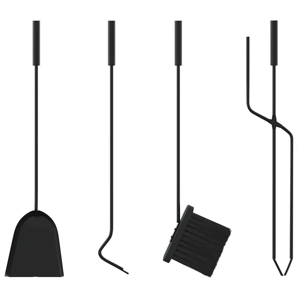 5-teiliges Kaminbesteck-Set 18x56 cm Stahl
