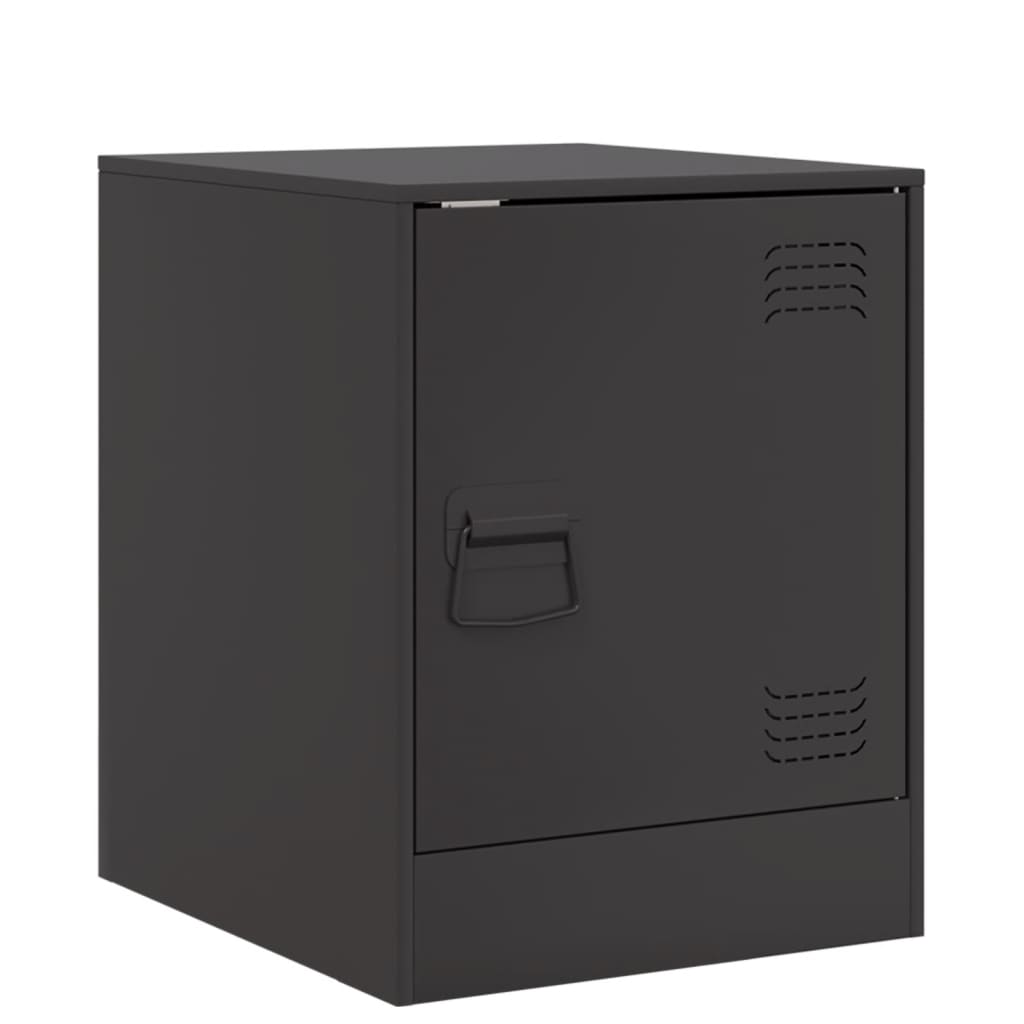 Bedside Table Black 34.5x39x44 cm Steel