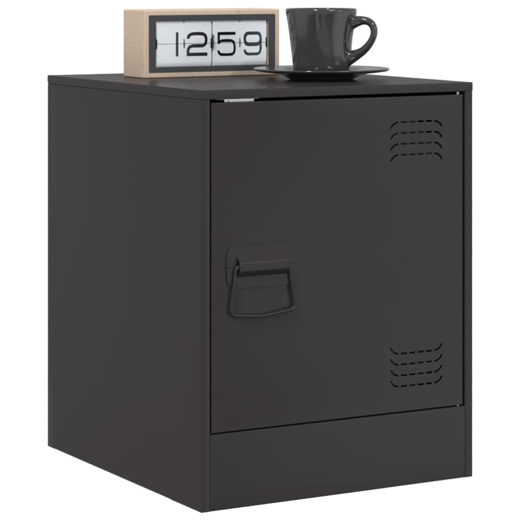 Tables de chevet 2 pcs. Noir 34,5x39x44 cm en acier