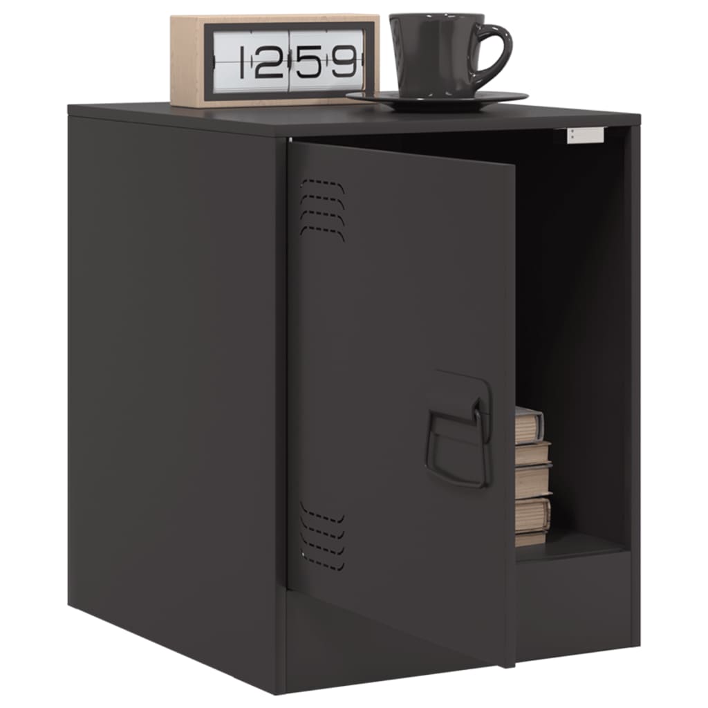 Tables de chevet 2 pcs. Noir 34,5x39x44 cm en acier