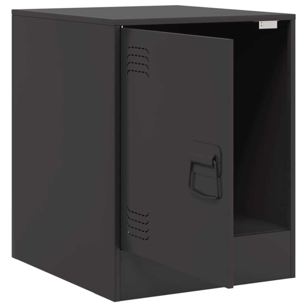 Tables de chevet 2 pcs. Noir 34,5x39x44 cm en acier
