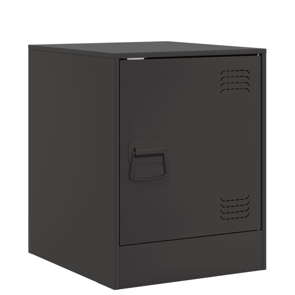 Tables de chevet 2 pcs. Noir 34,5x39x44 cm en acier