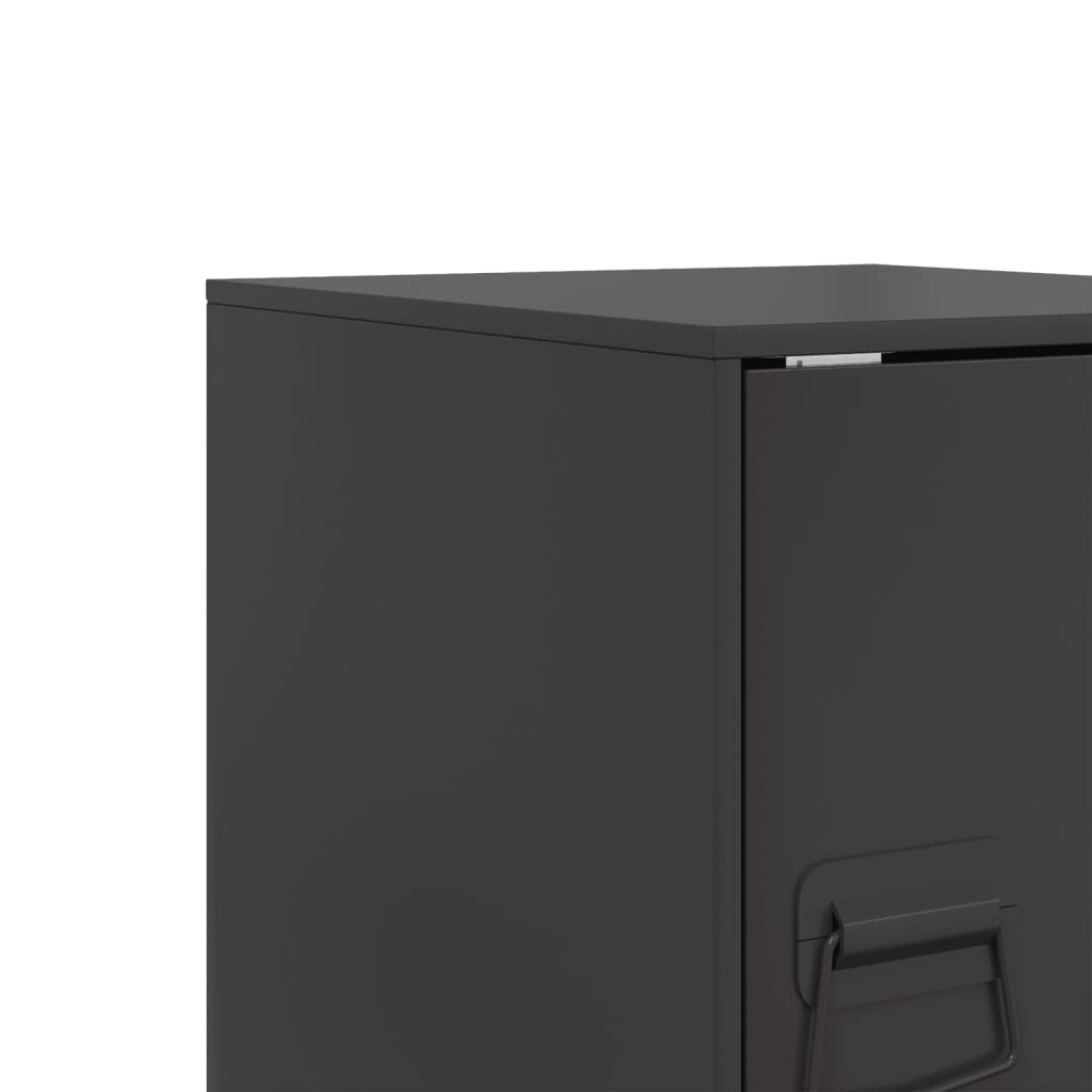 Tables de chevet 2 pcs. Noir 34,5x39x44 cm en acier