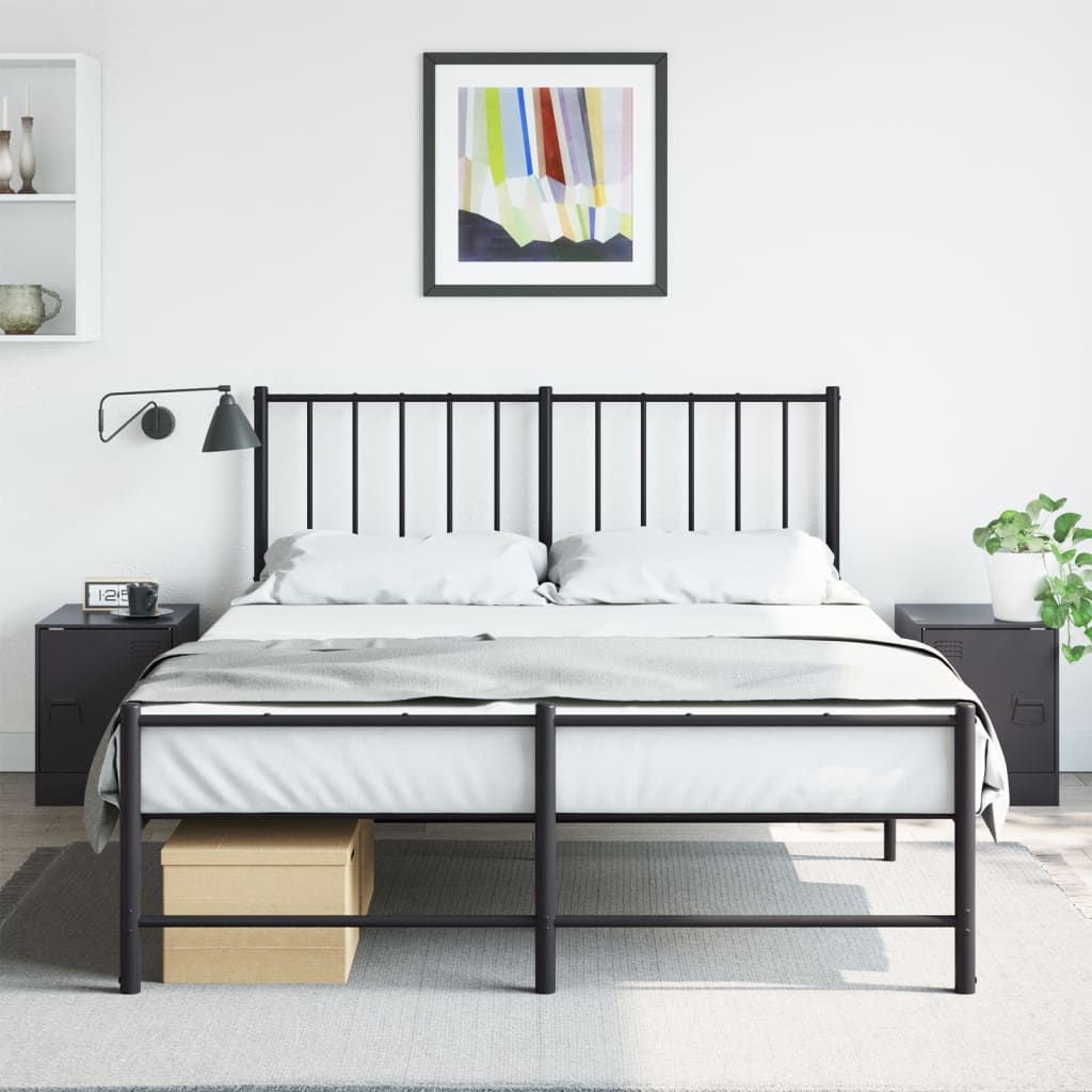 Tables de chevet 2 pcs. Noir 34,5x39x44 cm en acier