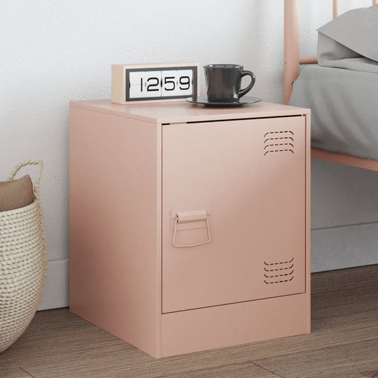 Bedside Table Pink 34.5x39x44 cm Steel