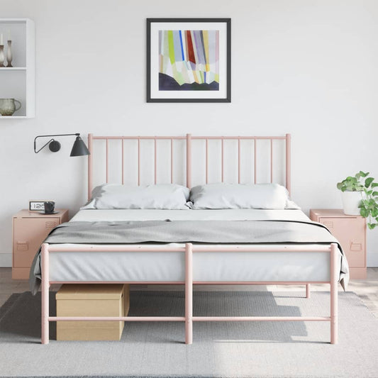 Tables de chevet 2 pcs. Rose 34,5x39x44 cm en acier