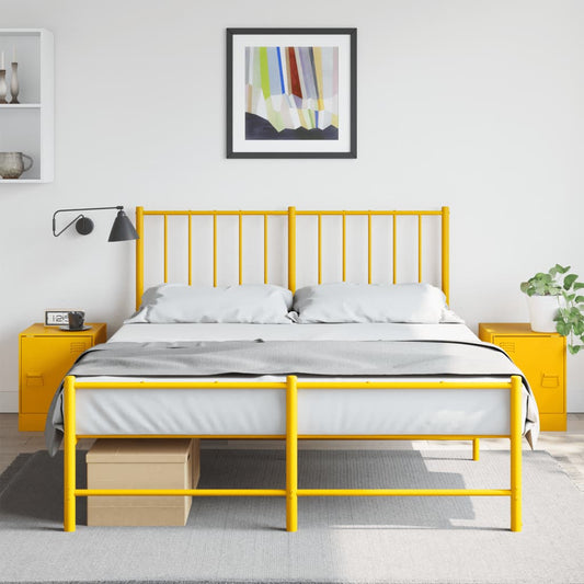 Tables de chevet 2 pcs. Jaune moutarde 34,5x39x44 cm en acier