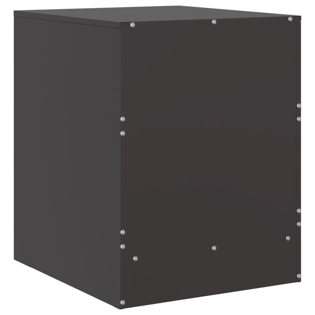 Bedside Table Black 34.5x39x44 cm Steel