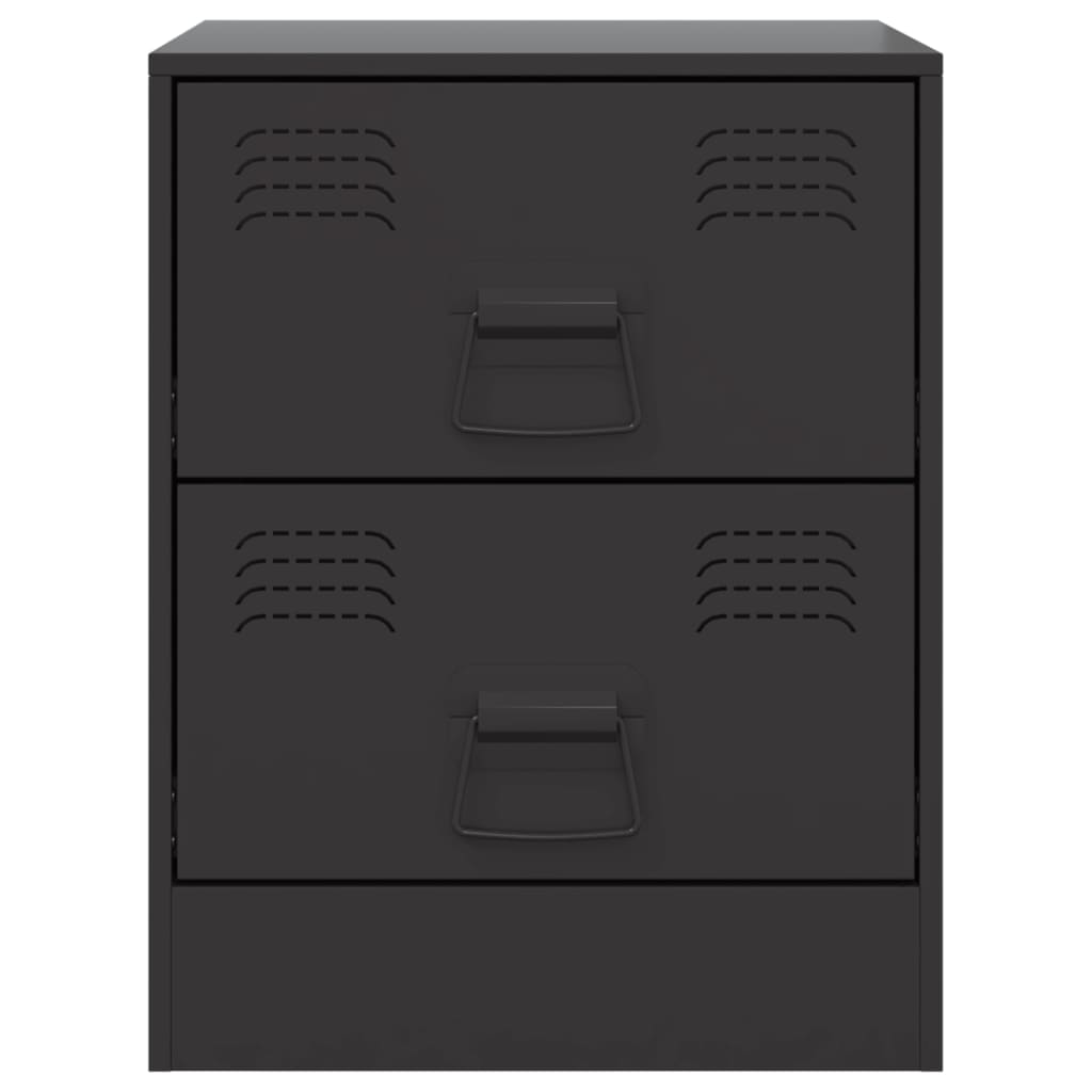 Tables de chevet 2 pcs. Noir 34,5x39x44 cm en acier