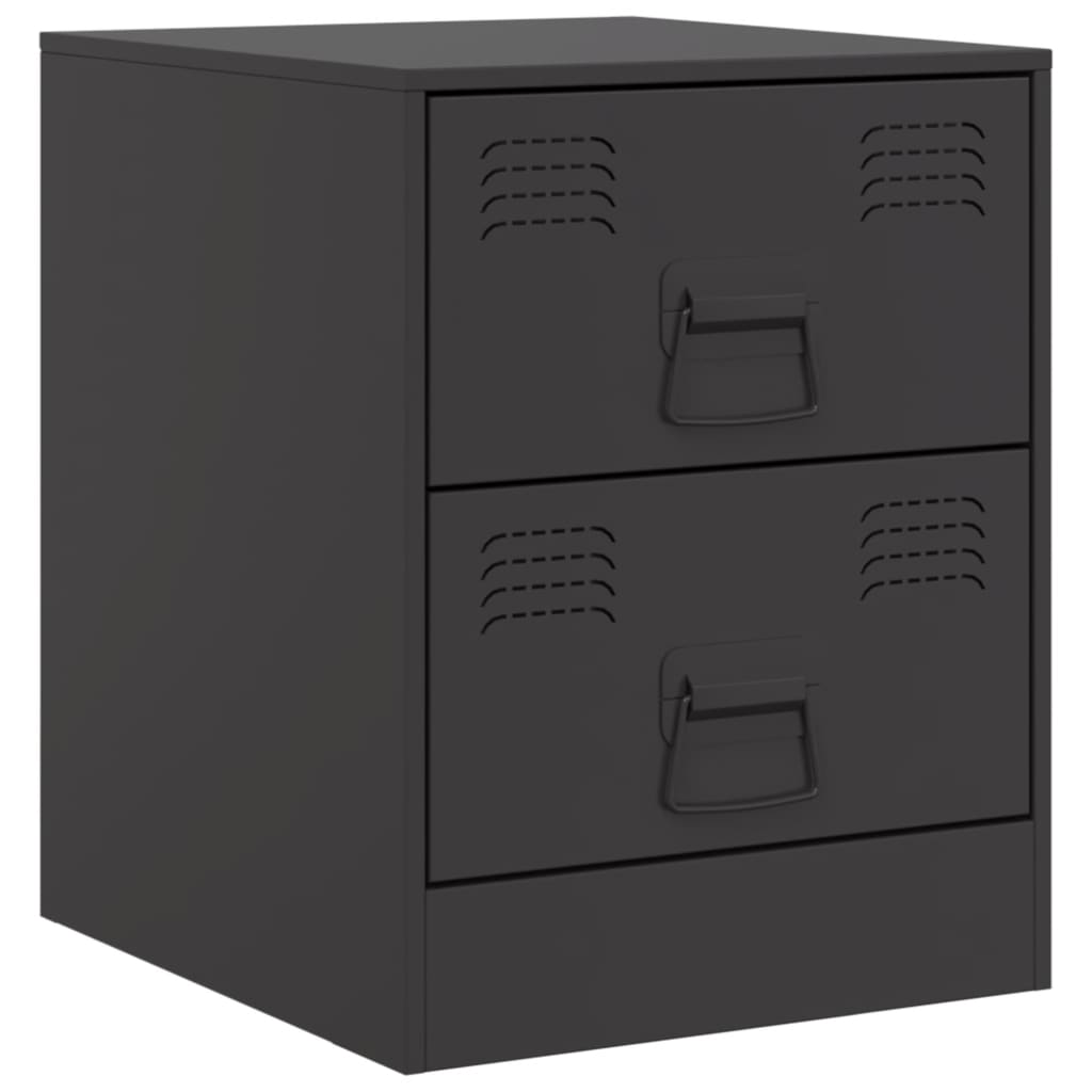 Tables de chevet 2 pcs. Noir 34,5x39x44 cm en acier
