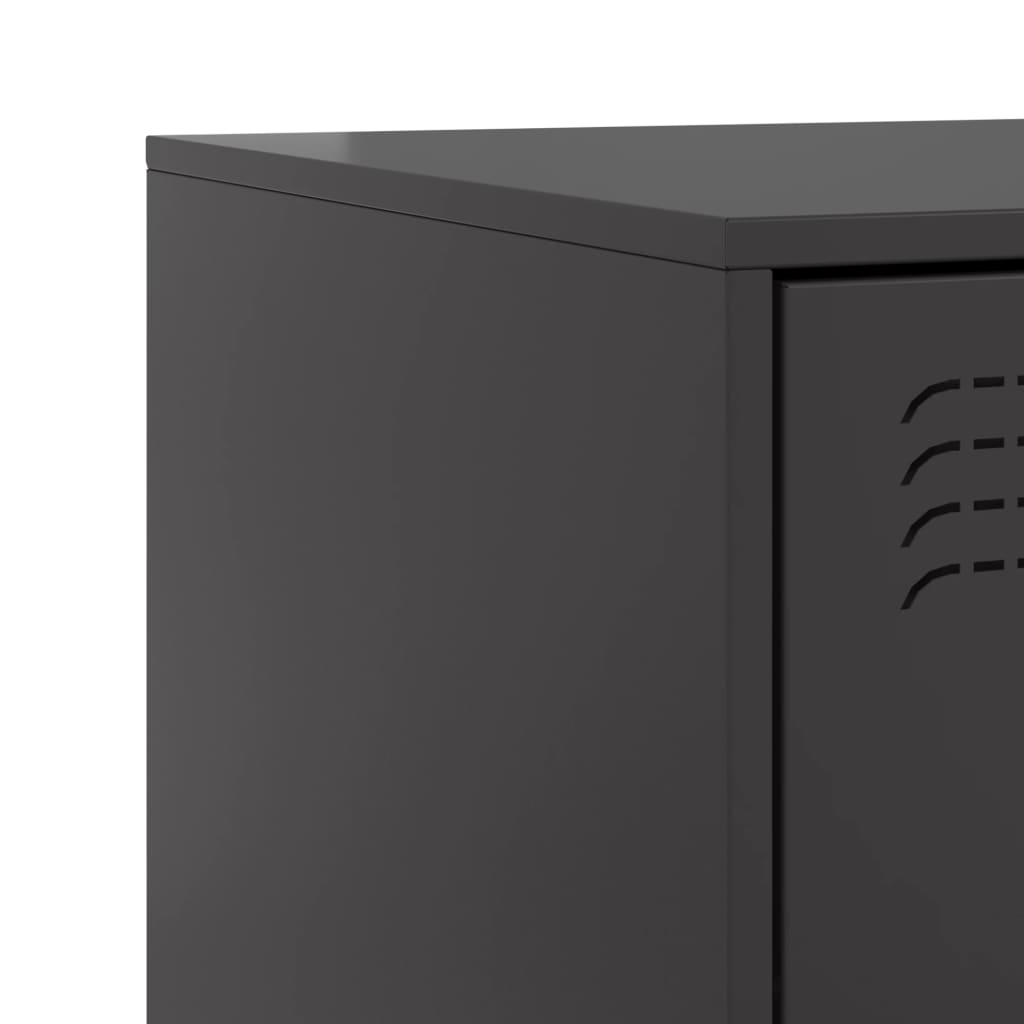 Tables de chevet 2 pcs. Noir 34,5x39x44 cm en acier
