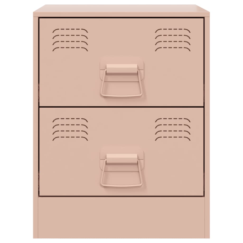 Tables de chevet 2 pcs. Rose 34,5x39x44 cm en acier