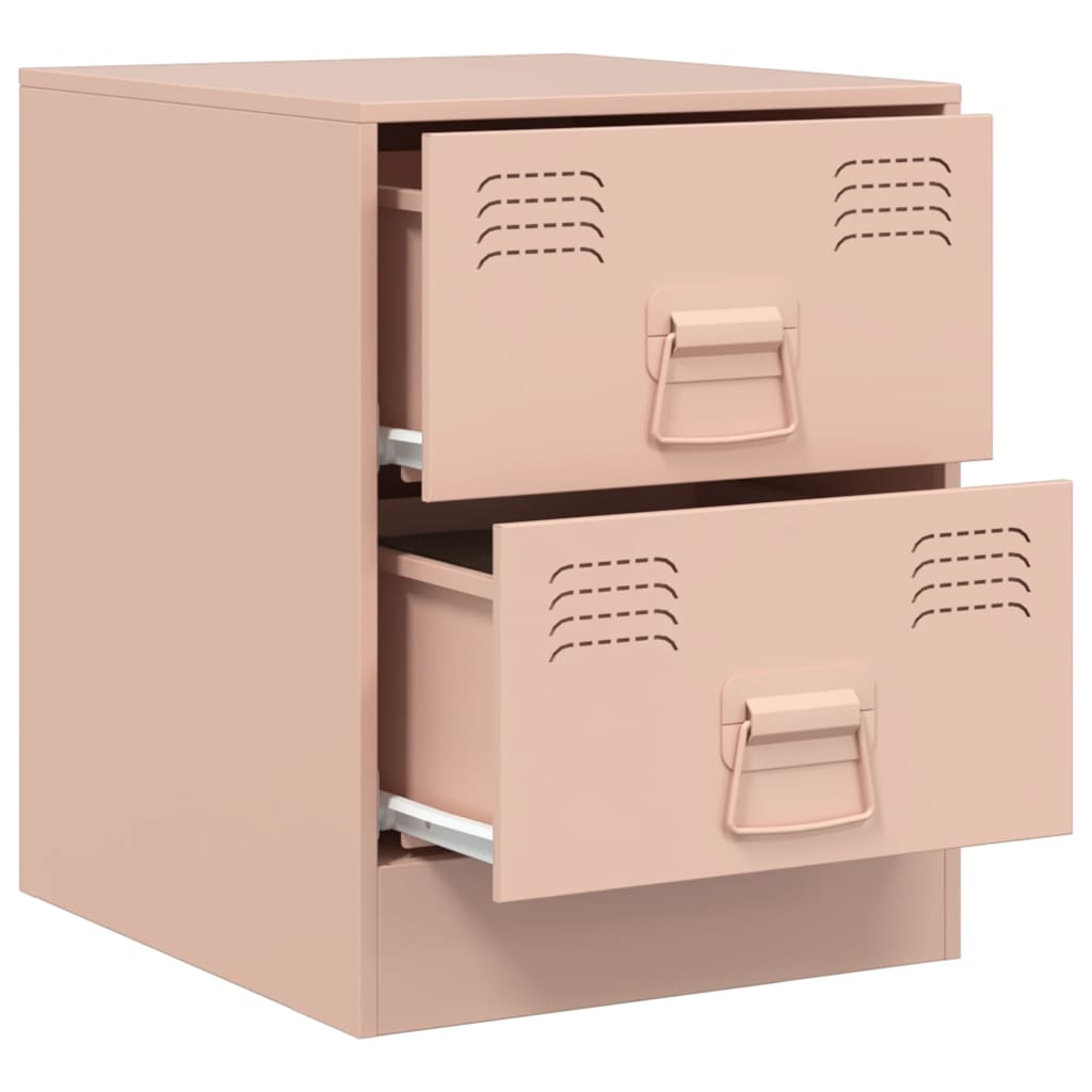 Tables de chevet 2 pcs. Rose 34,5x39x44 cm en acier