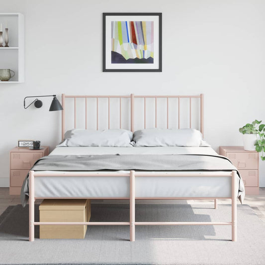 Tables de chevet 2 pcs. Rose 34,5x39x44 cm en acier