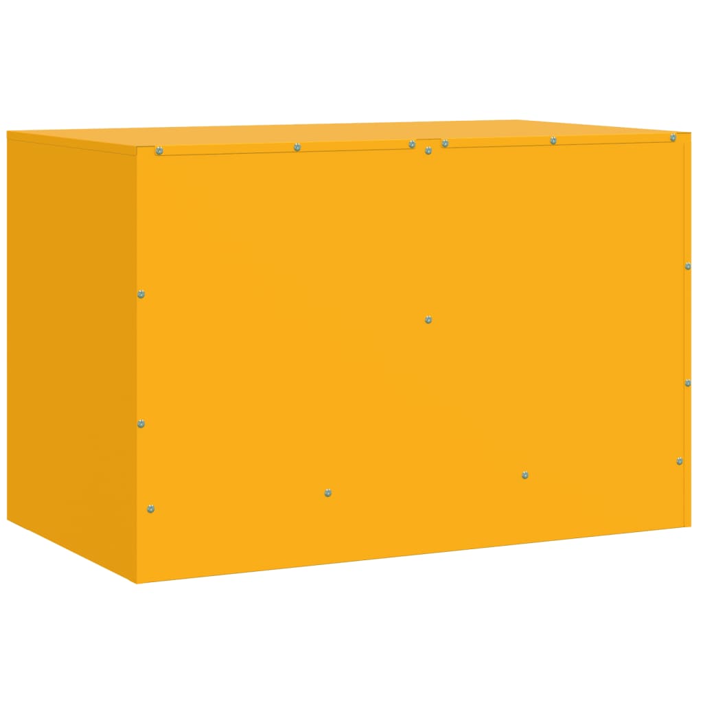 Meuble TV jaune moutarde 67x39x44 cm en acier