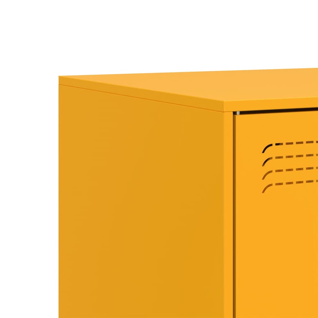 Meuble TV jaune moutarde 67x39x44 cm en acier