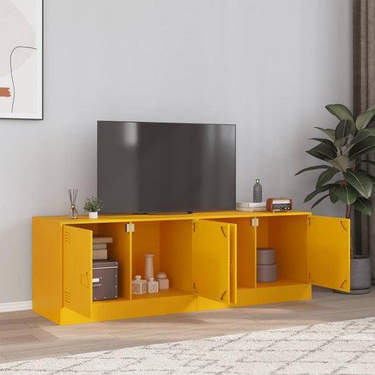 Meubles TV 2 pcs. Jaune moutarde 67x39x44 cm en acier