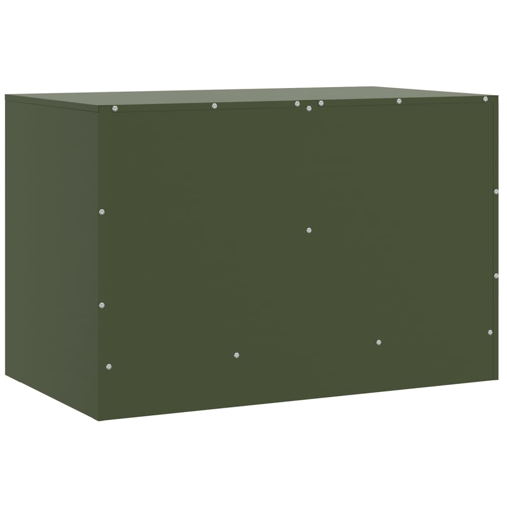 Meuble TV vert olive 67x39x44 cm en acier