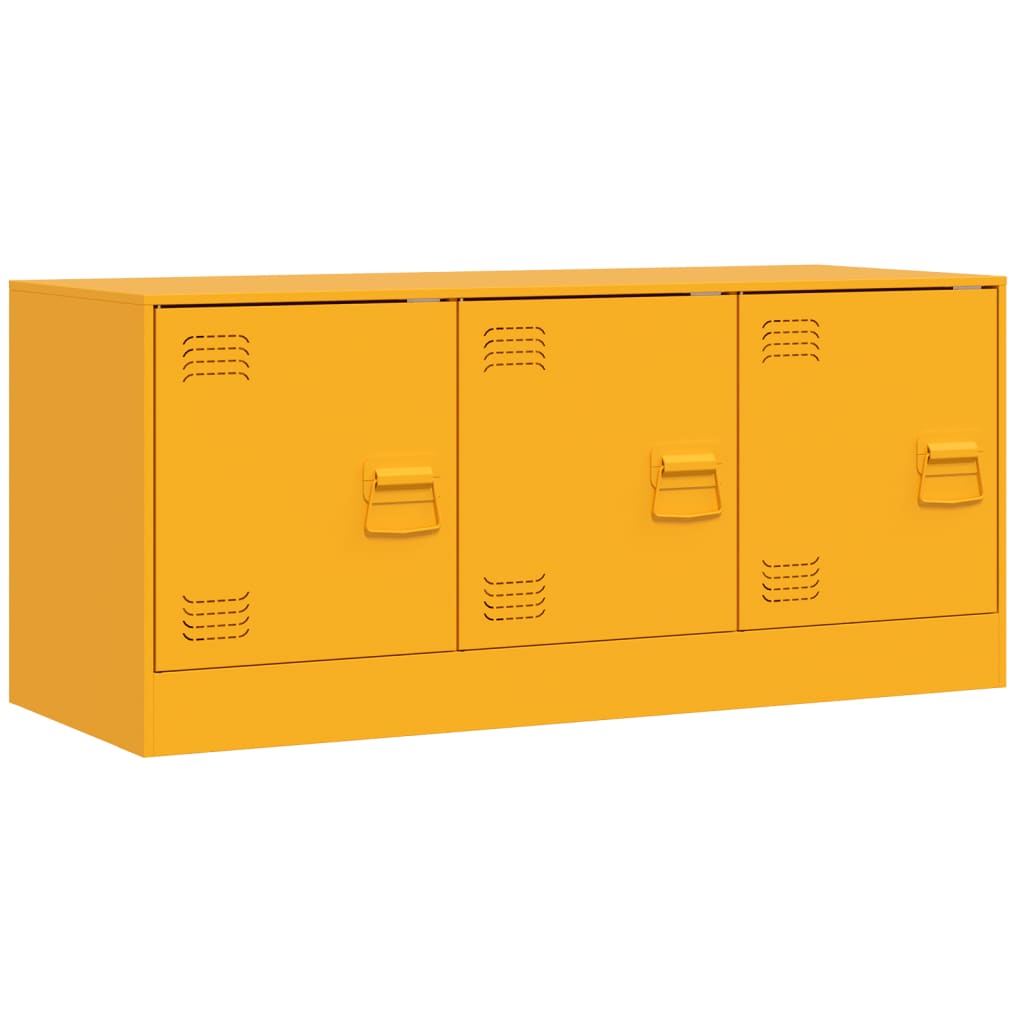 Meuble TV jaune moutarde 99x39x44 cm en acier