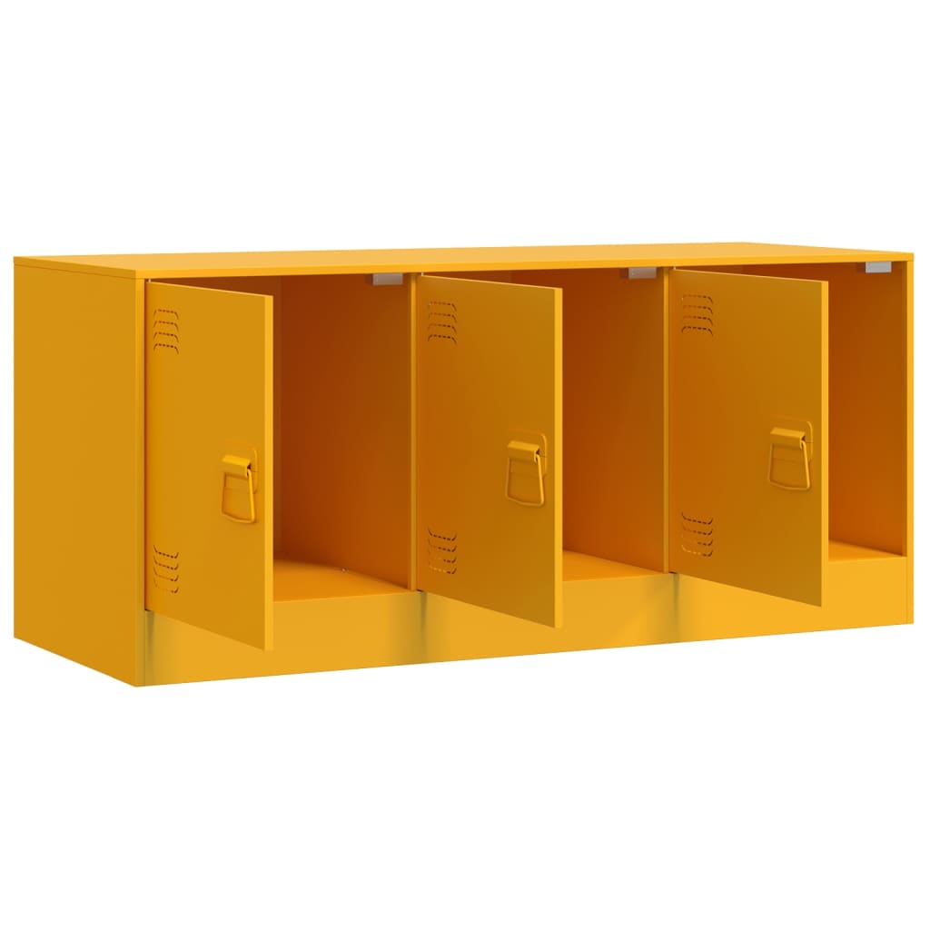 Meuble TV jaune moutarde 99x39x44 cm en acier