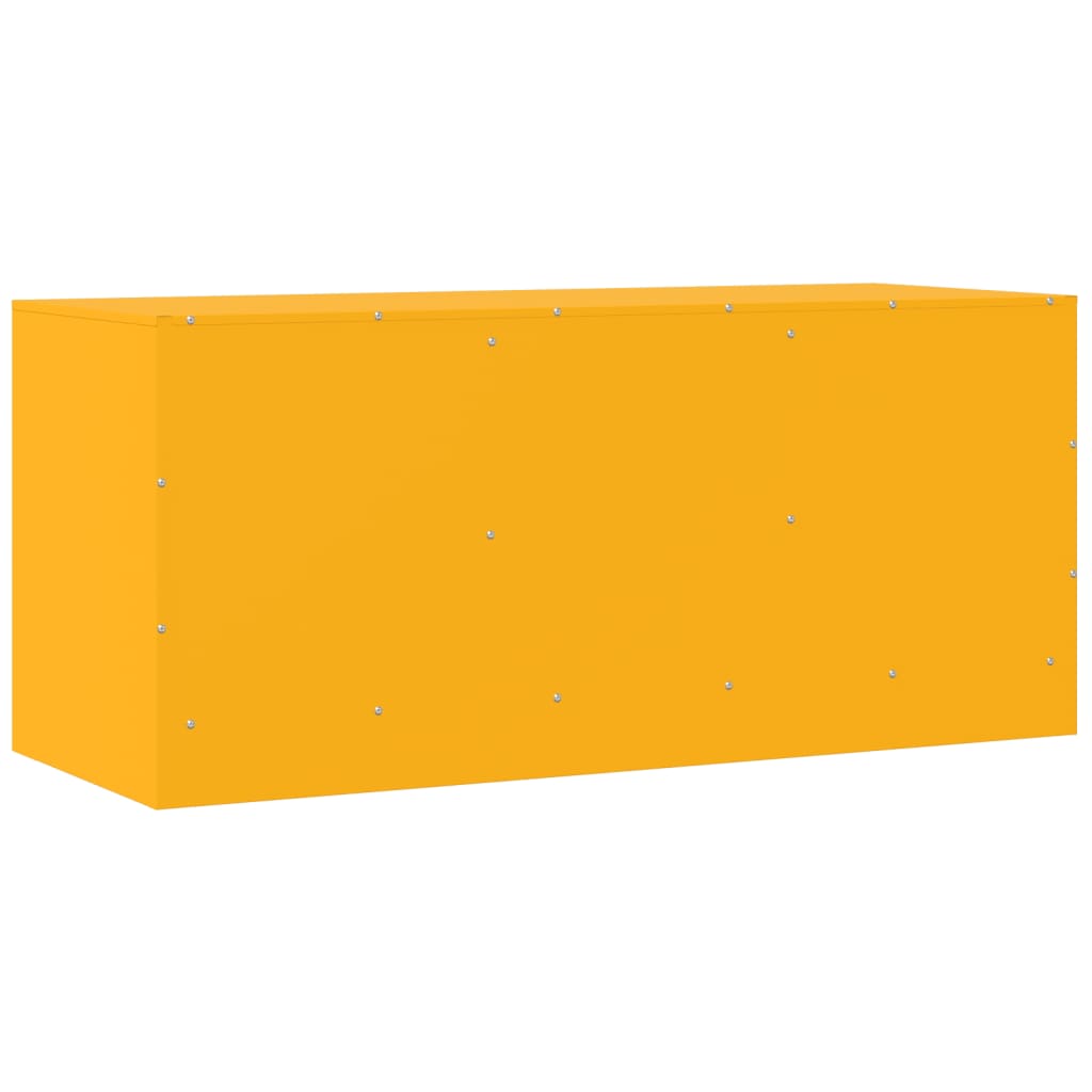 Meuble TV jaune moutarde 99x39x44 cm en acier