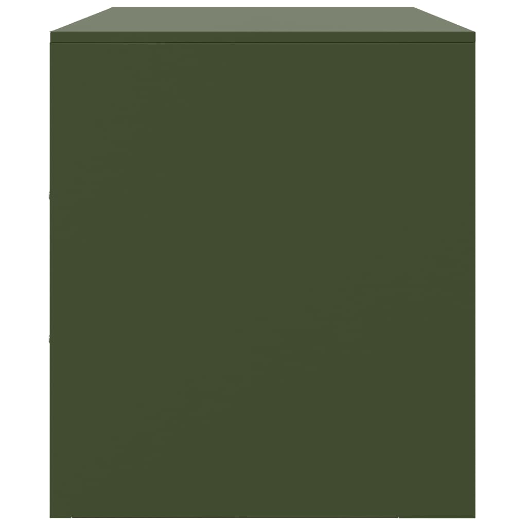 Meuble TV vert olive 99x39x44 cm en acier
