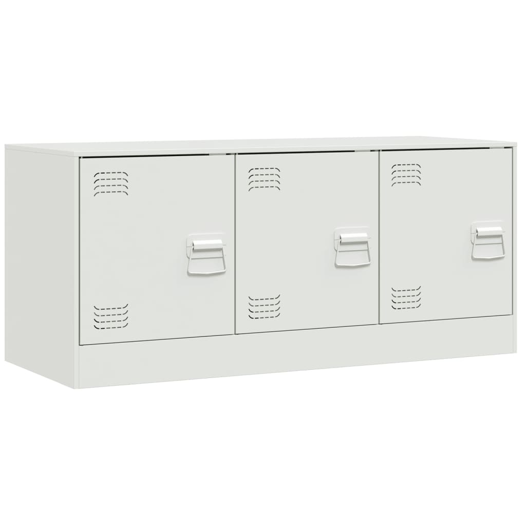 Meuble TV blanc 99x39x44 cm en acier